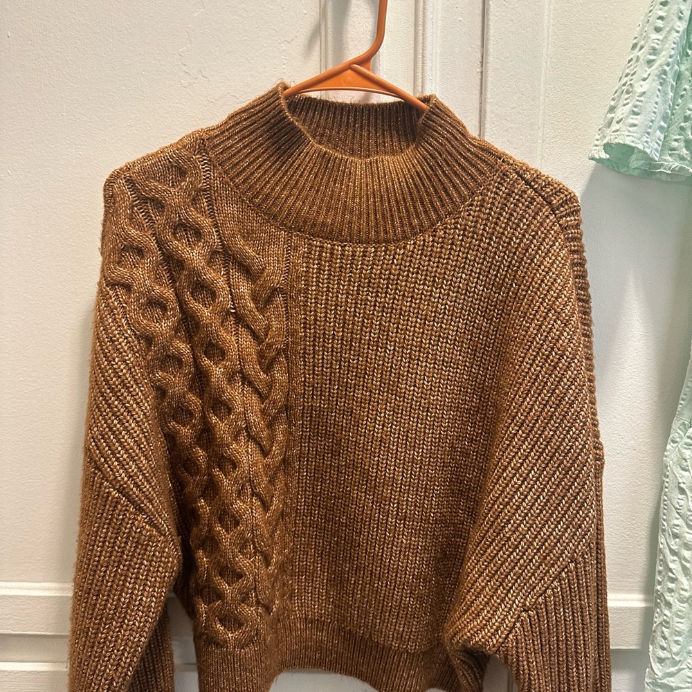 Express Brown Cable Knit Sweater